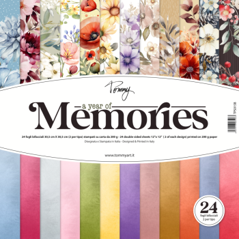 Tommy paper pack – A year of memories 24 fogli bifacciali (12 disegni - 2 per tipo)
