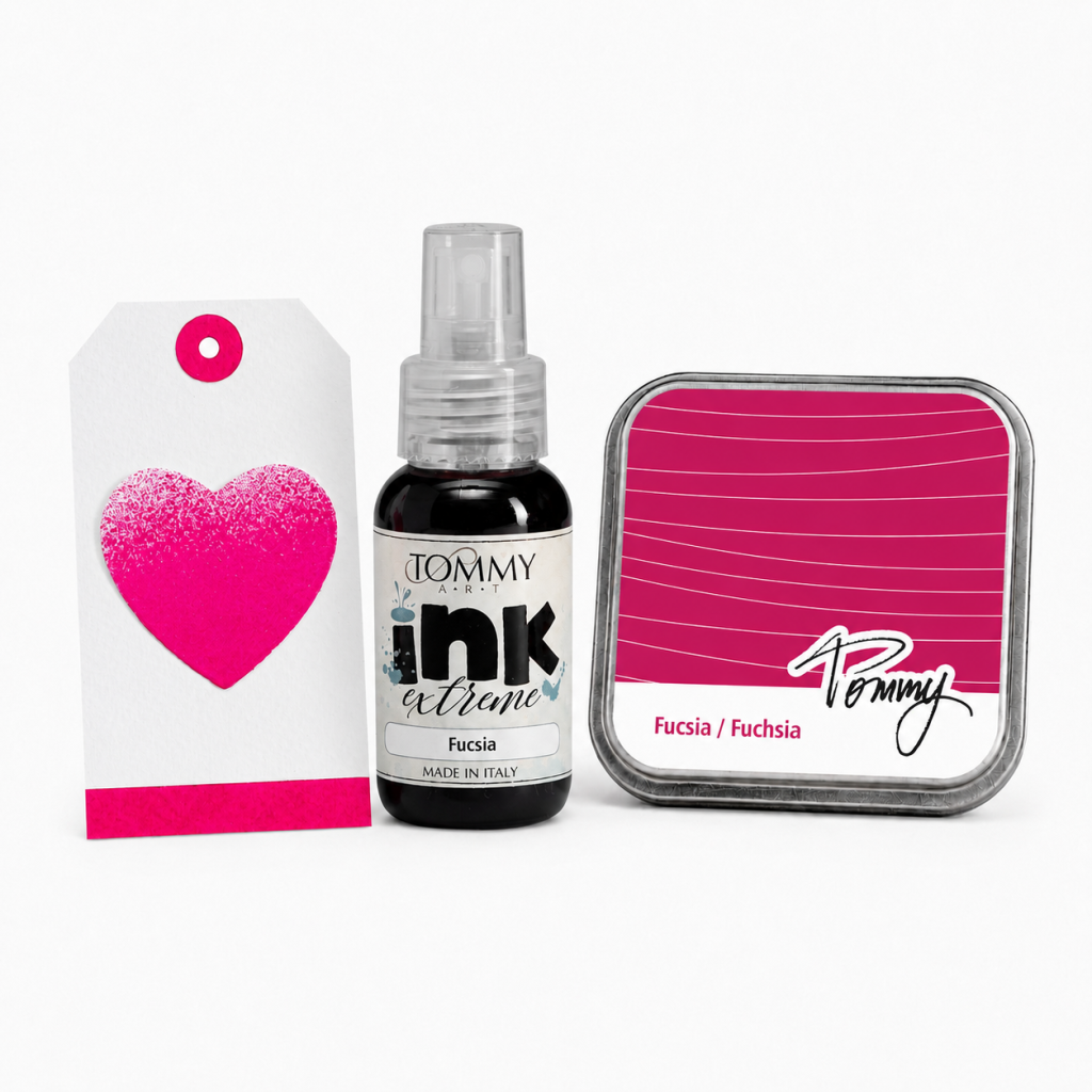 Set tampone inchiostro premium permanente e ink extreme - FUCSIA